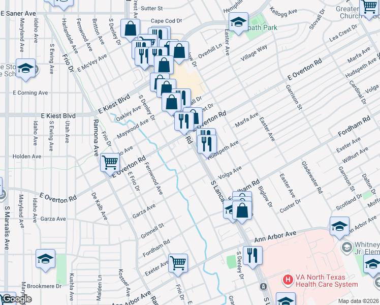 map of restaurants, bars, coffee shops, grocery stores, and more near 1730 Marfa Avenue in Dallas
