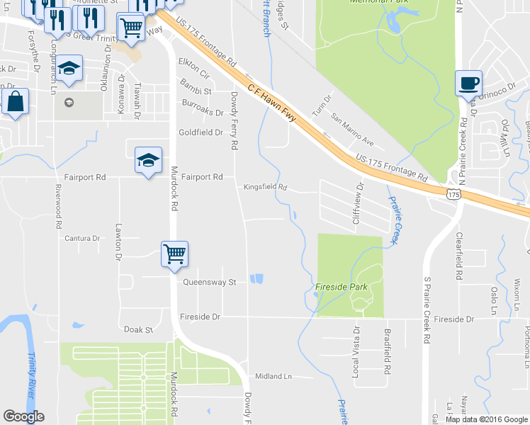 map of restaurants, bars, coffee shops, grocery stores, and more near 8331 Lake Anna Drive in Dallas