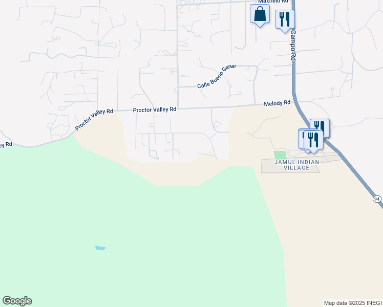map of restaurants, bars, coffee shops, grocery stores, and more near 13995 Whispering Meadows Lane in Jamul