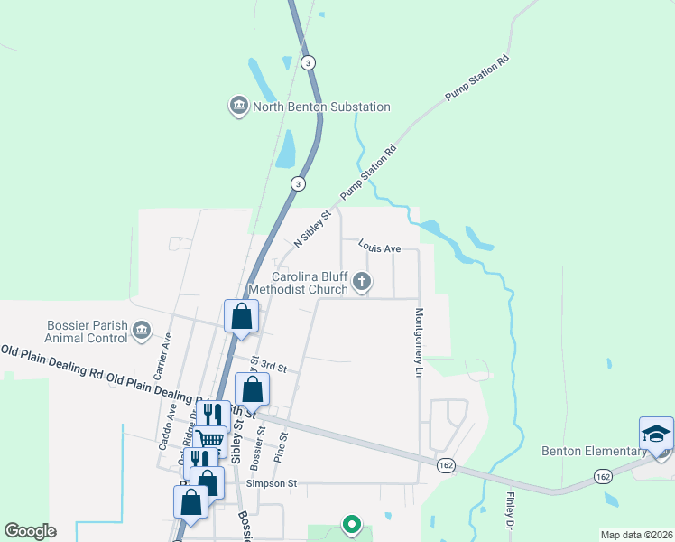 map of restaurants, bars, coffee shops, grocery stores, and more near 610 Lincoln Street in Benton