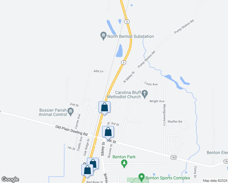 map of restaurants, bars, coffee shops, grocery stores, and more near 420 North Sibley Street in Benton