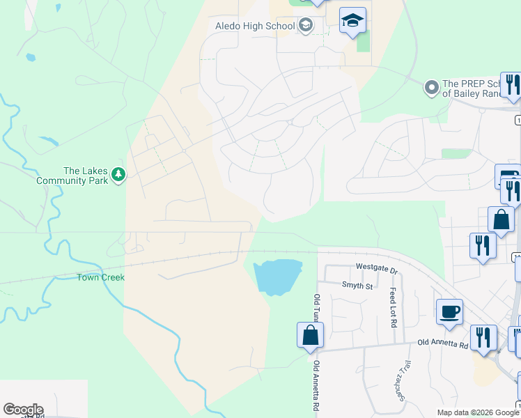 map of restaurants, bars, coffee shops, grocery stores, and more near 801 Underwood Road in Aledo