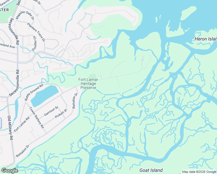 map of restaurants, bars, coffee shops, grocery stores, and more near 1195 Fort Lamar Road in Charleston