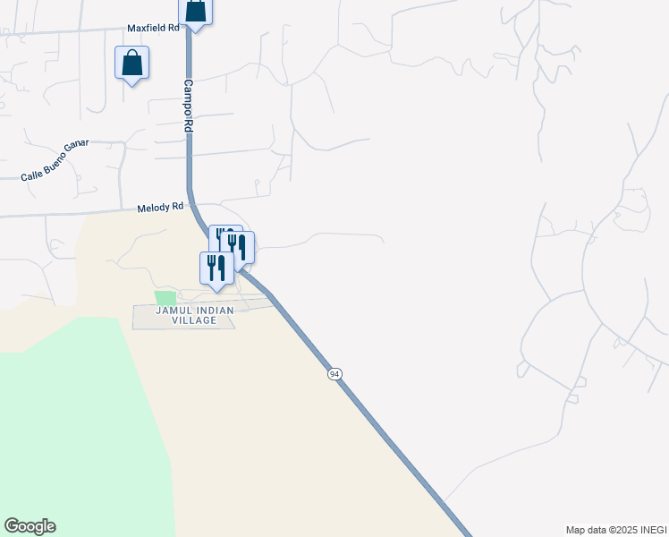 map of restaurants, bars, coffee shops, grocery stores, and more near 14135 Campo Road in Jamul