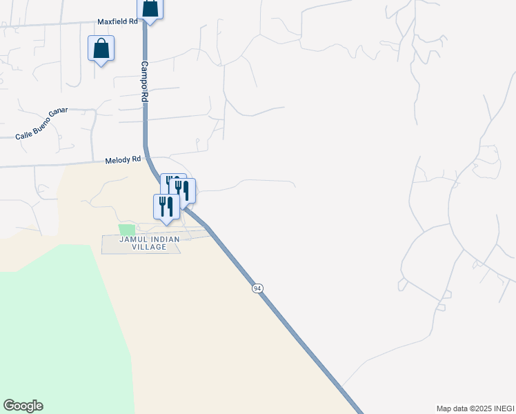 map of restaurants, bars, coffee shops, grocery stores, and more near 14135 Campo Road in Jamul