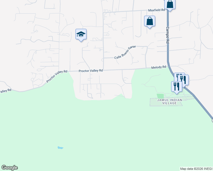 map of restaurants, bars, coffee shops, grocery stores, and more near 13829 Whispering Meadows Lane in Jamul