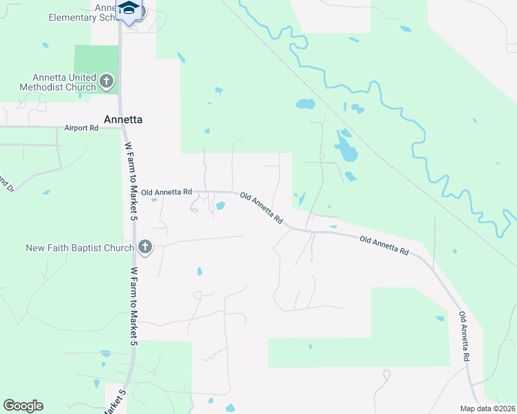 map of restaurants, bars, coffee shops, grocery stores, and more near 1283 Old Annetta Road in Aledo