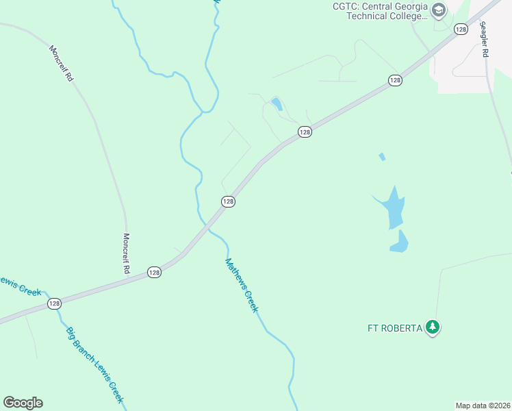 map of restaurants, bars, coffee shops, grocery stores, and more near 1635 Georgia 128 in Roberta