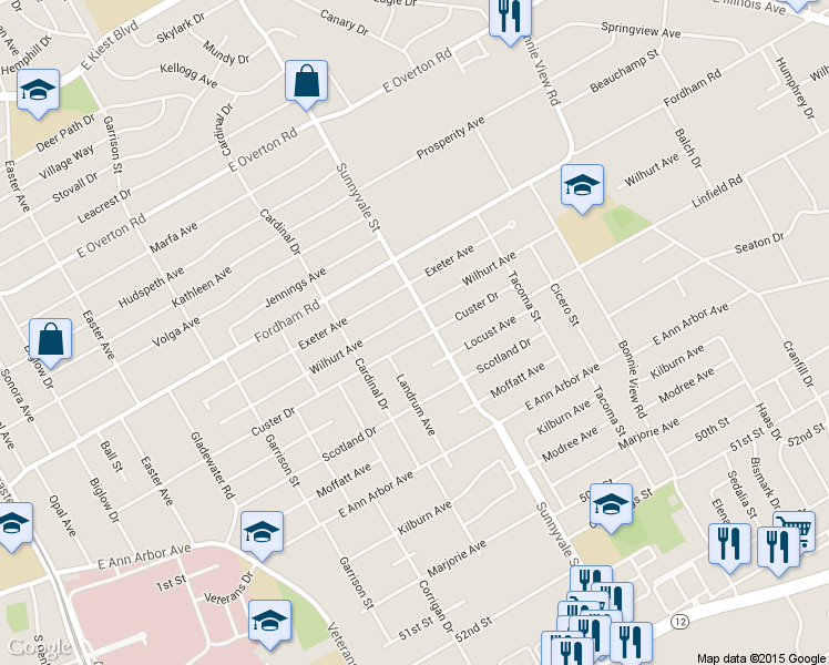 map of restaurants, bars, coffee shops, grocery stores, and more near 2653 Custer Drive in Dallas