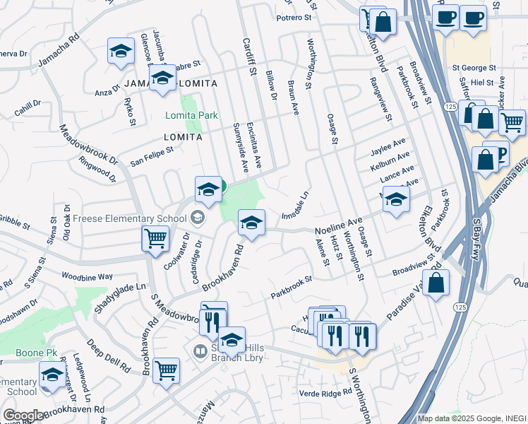 map of restaurants, bars, coffee shops, grocery stores, and more near 8441 Innsdale Lane in San Diego