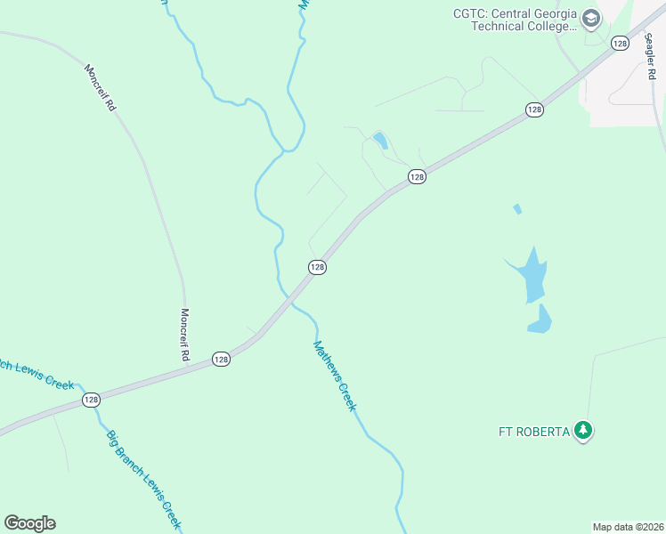map of restaurants, bars, coffee shops, grocery stores, and more near 1635 Georgia 128 in Roberta