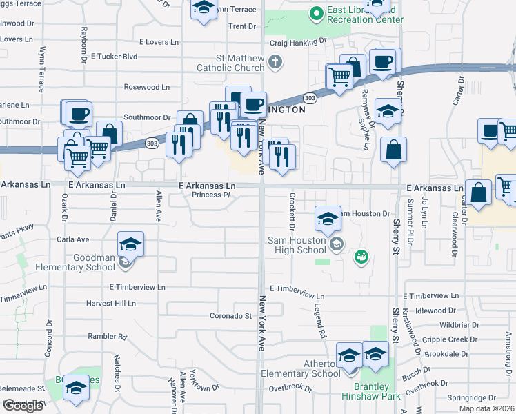 map of restaurants, bars, coffee shops, grocery stores, and more near 1902 Queens East Court in Arlington