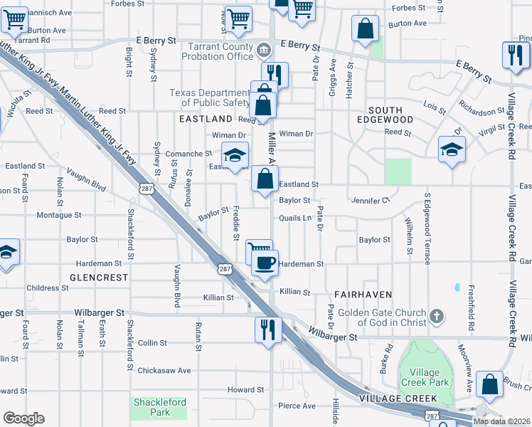 map of restaurants, bars, coffee shops, grocery stores, and more near in Fort Worth