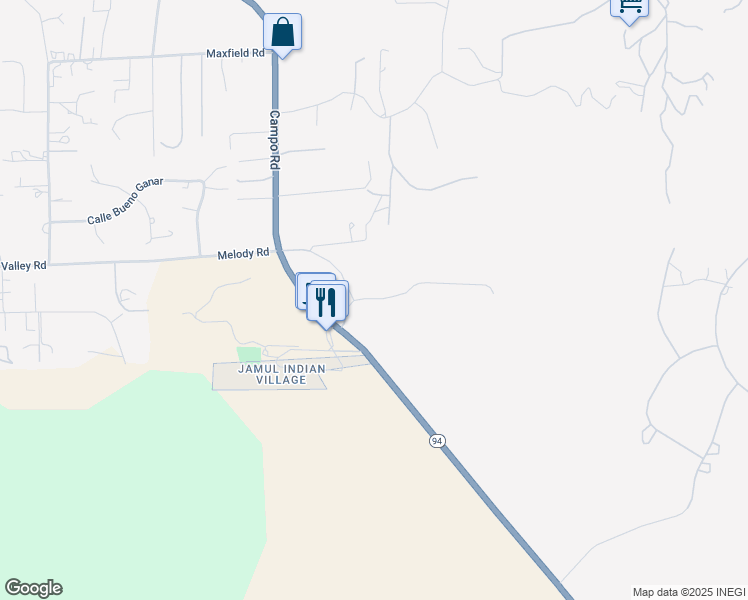 map of restaurants, bars, coffee shops, grocery stores, and more near 14102 Peaceful Valley Ranch Road in Jamul
