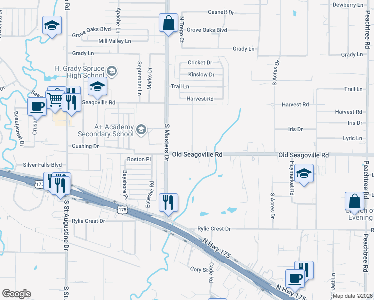 map of restaurants, bars, coffee shops, grocery stores, and more near 435 Levant Avenue in Dallas
