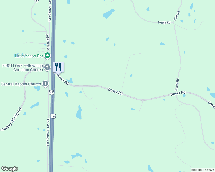 map of restaurants, bars, coffee shops, grocery stores, and more near 469 Dover Road in Bentonia