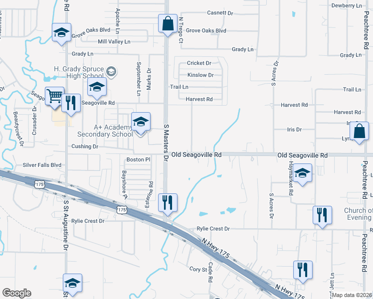 map of restaurants, bars, coffee shops, grocery stores, and more near 435 Levant Avenue in Dallas