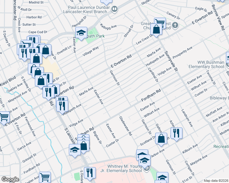 map of restaurants, bars, coffee shops, grocery stores, and more near 2319 Kathleen Avenue in Dallas