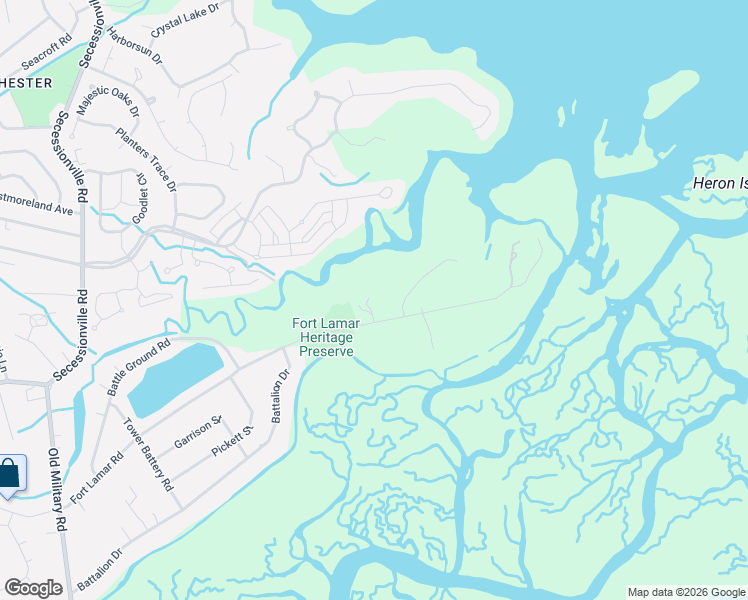 map of restaurants, bars, coffee shops, grocery stores, and more near 1196 Fort Lamar Road in Charleston