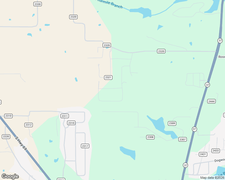 map of restaurants, bars, coffee shops, grocery stores, and more near 237 Private Road 6325 in Mineola