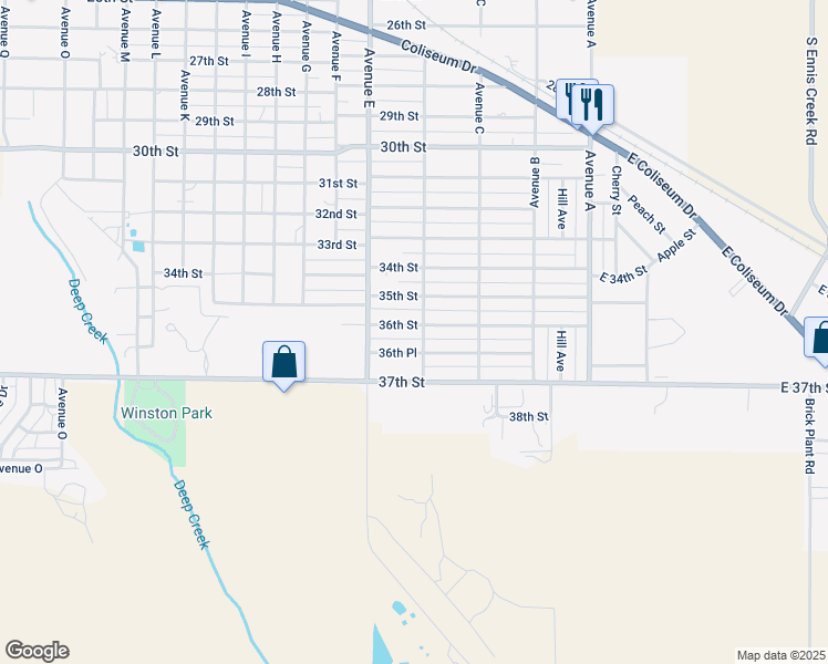 map of restaurants, bars, coffee shops, grocery stores, and more near 400 36th Street in Snyder
