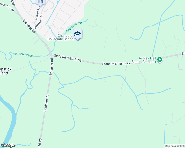 map of restaurants, bars, coffee shops, grocery stores, and more near 3431 State Road S-10-1156 in Johns Island