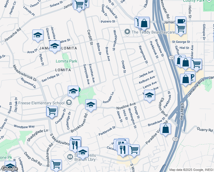 map of restaurants, bars, coffee shops, grocery stores, and more near 8585 Encinitas Way in San Diego