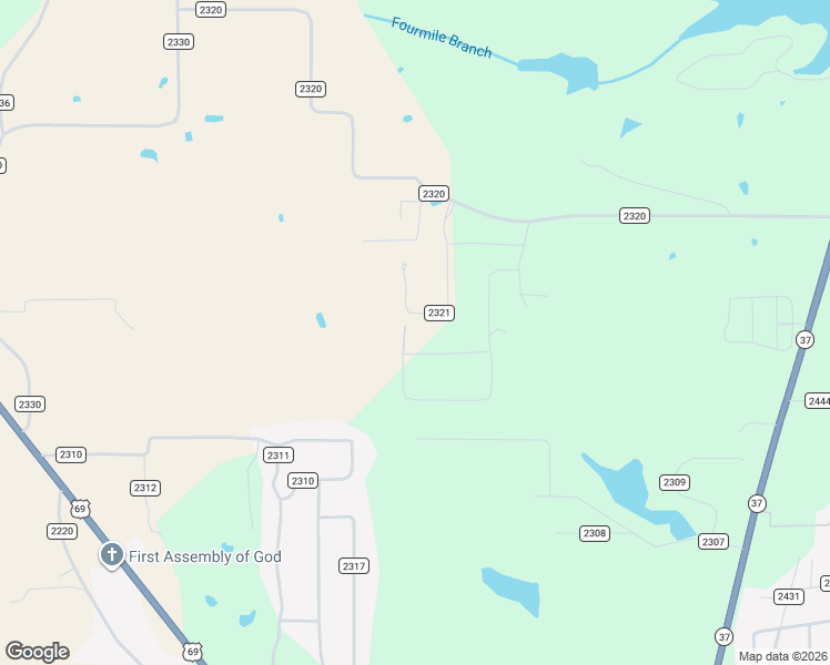 map of restaurants, bars, coffee shops, grocery stores, and more near 293 Private Road 6325 in Mineola
