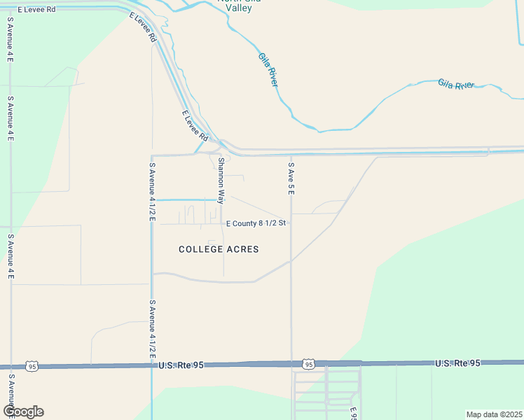 map of restaurants, bars, coffee shops, grocery stores, and more near Unnamed Road in Yuma