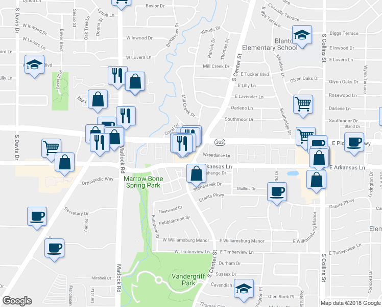 map of restaurants, bars, coffee shops, grocery stores, and more near 100 Pioneer Point Apartment in Arlington