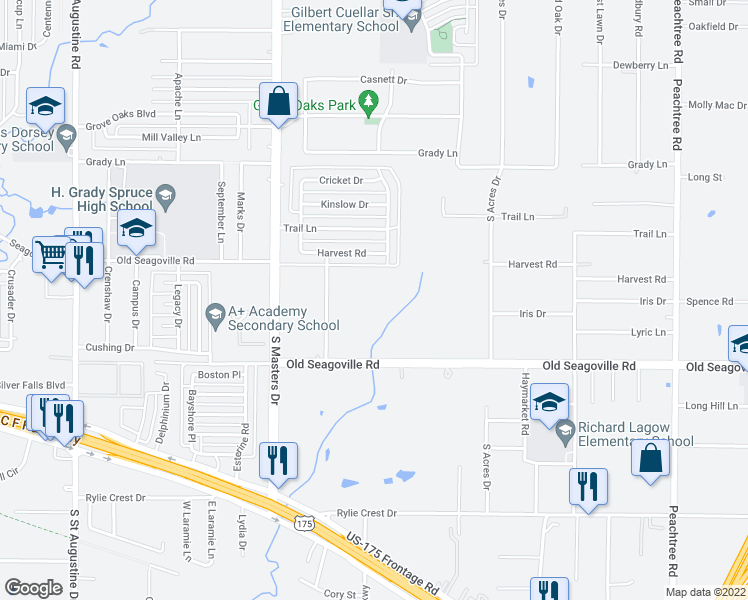 map of restaurants, bars, coffee shops, grocery stores, and more near 308 Levant Avenue in Dallas