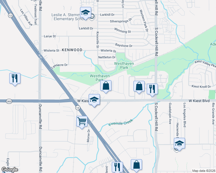 map of restaurants, bars, coffee shops, grocery stores, and more near 3021 Lago Vista Court in Dallas