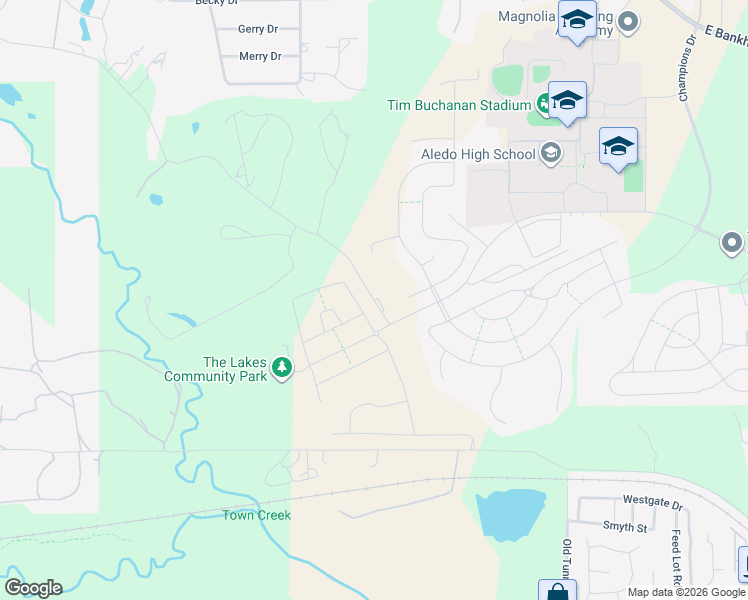 map of restaurants, bars, coffee shops, grocery stores, and more near 1375 Jenkins Road in Aledo