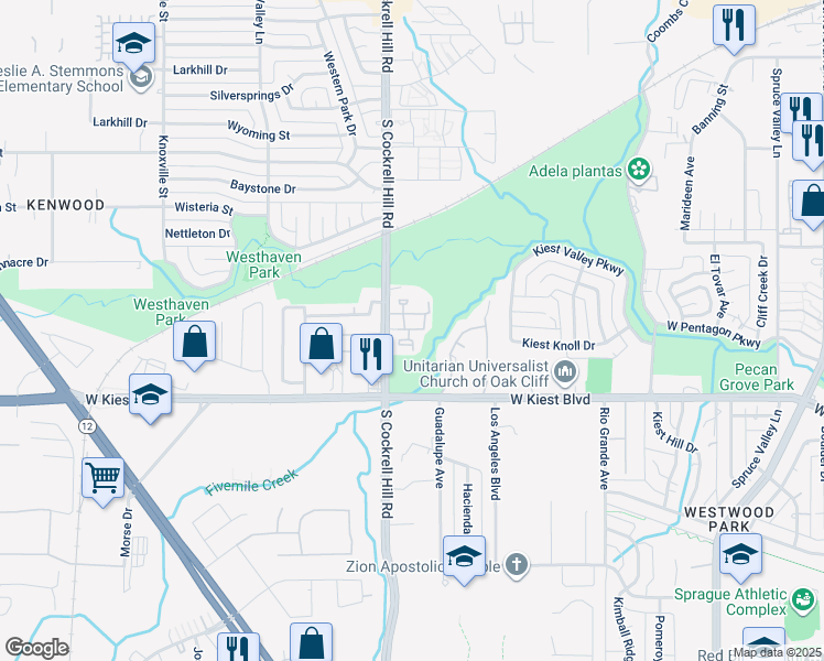 map of restaurants, bars, coffee shops, grocery stores, and more near in Dallas