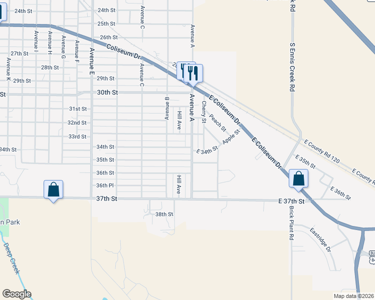 map of restaurants, bars, coffee shops, grocery stores, and more near 3438-3498 Avenue A in Snyder