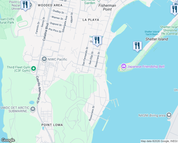 map of restaurants, bars, coffee shops, grocery stores, and more near 311 San Elijo Street in San Diego