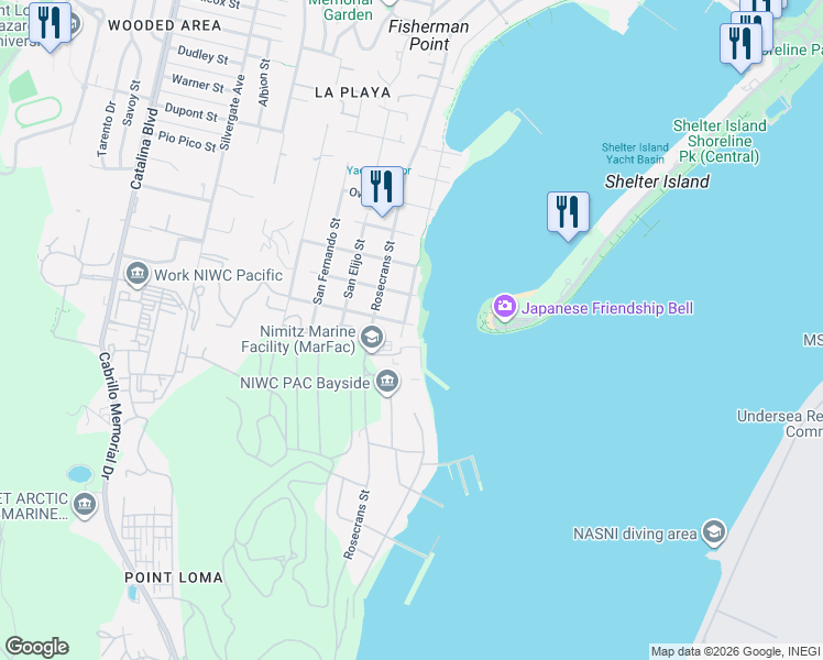 map of restaurants, bars, coffee shops, grocery stores, and more near 305 San Antonio Avenue in San Diego