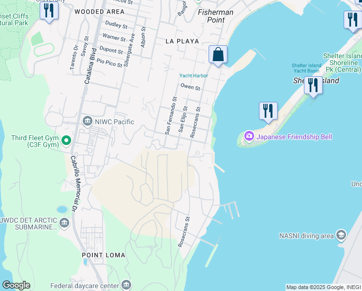 map of restaurants, bars, coffee shops, grocery stores, and more near 301 San Elijo Street in San Diego