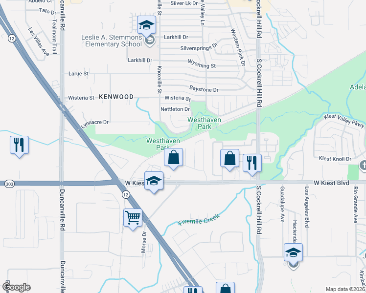 map of restaurants, bars, coffee shops, grocery stores, and more near 4633 Lynnacre Drive in Dallas