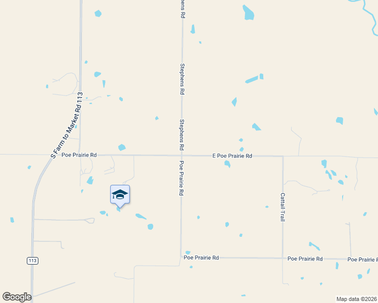 map of restaurants, bars, coffee shops, grocery stores, and more near 105 East Poe Prairie Road in Millsap