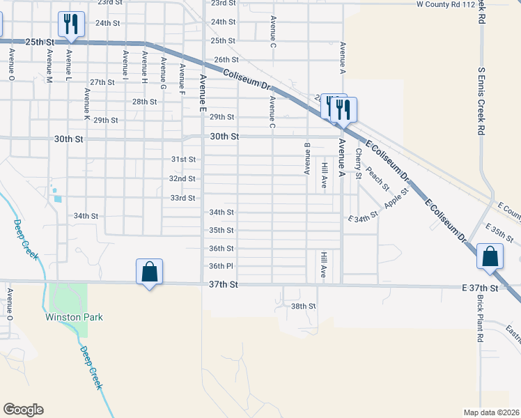 map of restaurants, bars, coffee shops, grocery stores, and more near 300-398 33rd Street in Snyder