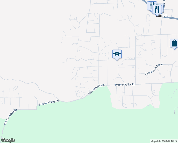 map of restaurants, bars, coffee shops, grocery stores, and more near 2876 Pioneer Way in Jamul
