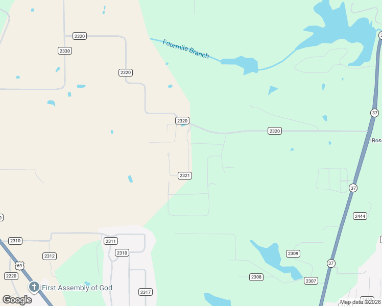 map of restaurants, bars, coffee shops, grocery stores, and more near 136 Private Road 6325 in Mineola