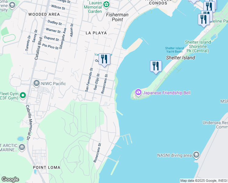 map of restaurants, bars, coffee shops, grocery stores, and more near 385 San Antonio Avenue in San Diego