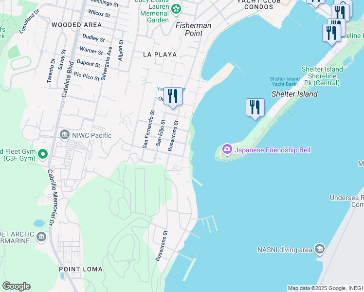 map of restaurants, bars, coffee shops, grocery stores, and more near 390 San Antonio Avenue in San Diego