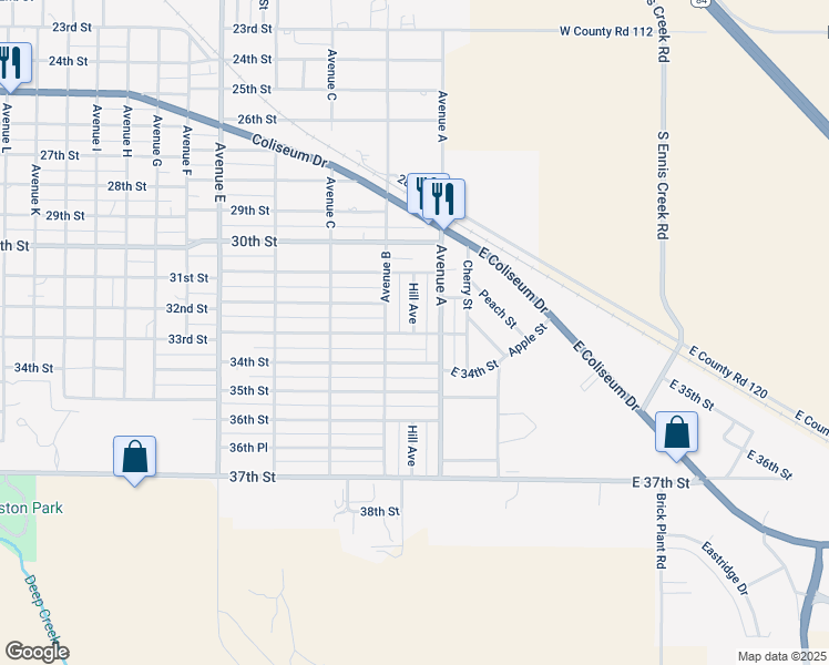 map of restaurants, bars, coffee shops, grocery stores, and more near 3299 Hill Ave in Snyder