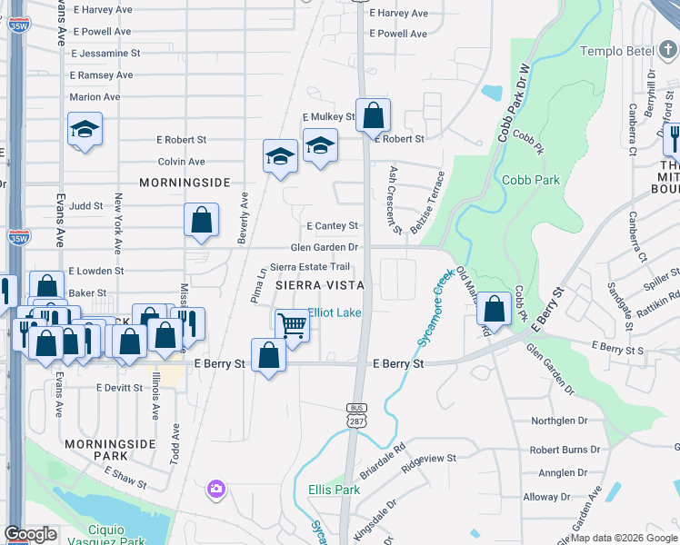 map of restaurants, bars, coffee shops, grocery stores, and more near 1541 Chama Drive in Fort Worth