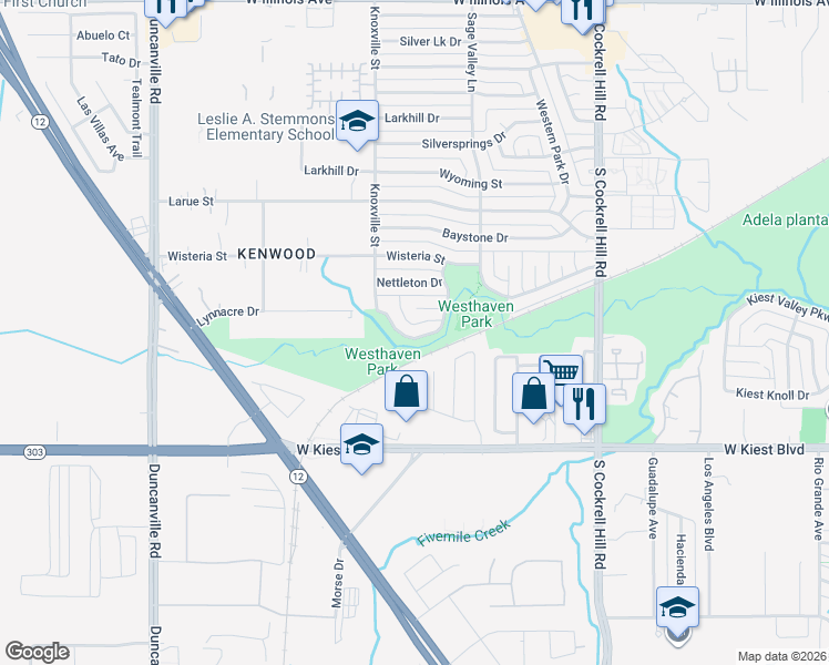 map of restaurants, bars, coffee shops, grocery stores, and more near 4633 Lynnacre Drive in Dallas