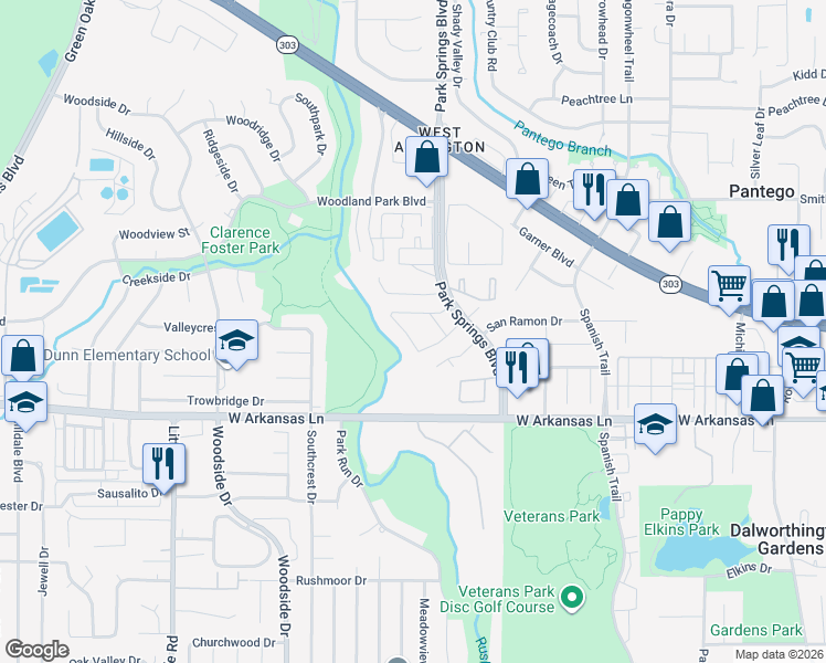 map of restaurants, bars, coffee shops, grocery stores, and more near 4027 Hamilton Circle in Arlington