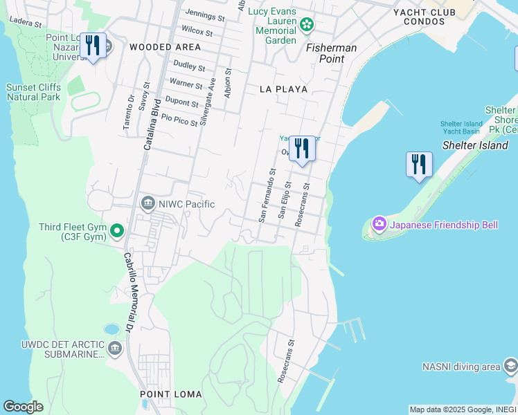 map of restaurants, bars, coffee shops, grocery stores, and more near 411 San Gorgonio Street in San Diego